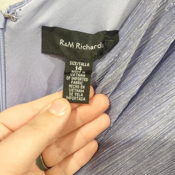 R&M Richards Periwinkle Sparkle Sleeveless Maxi Dress Size 14 - Picture 4 of 10